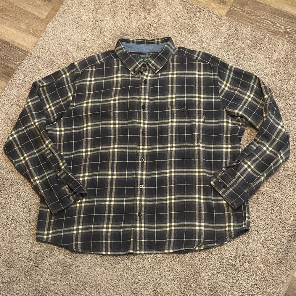 Woolrich Black and Cream Plaid Men's Shirt